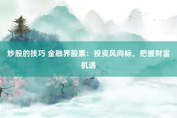 炒股的技巧 金融界股票：投资风向标，把握财富机遇