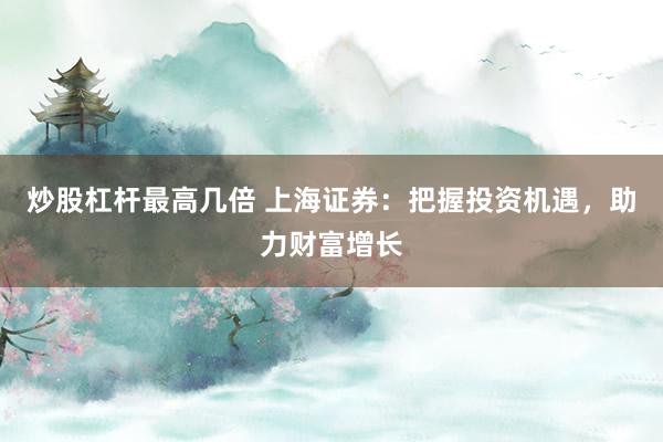 炒股杠杆最高几倍 上海证券：把握投资机遇，助力财富增长