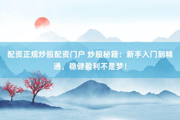 配资正规炒股配资门户 炒股秘籍：新手入门到精通，稳健盈利不是梦！