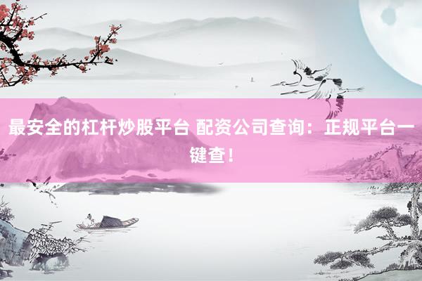 最安全的杠杆炒股平台 配资公司查询：正规平台一键查！
